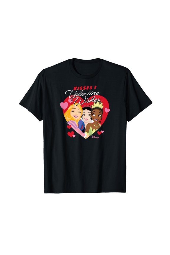 Charming Animated Characters Heart Design T-Shirt for Valentine Wishes