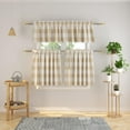 thumbnail image 1 of Charming Beige & White Buffalo Check 3 Pc Farmhouse Kitchen Curtain Set | 54" x 18" / 27" x 36" | Classic Country Style, 1 of 6
