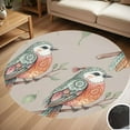 thumbnail image 1 of Charming Bird Pattern Fabric Round Carpet Living Room Bedroom Home Decoration Coffee Table Mat Lounge Rug Chair Mats, 1 of 5