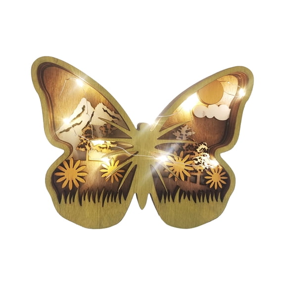 Charming Bird-Shaped Wooden LED Night Light with Mountain and Lighthouse Scene for Home Decor and Ambiance