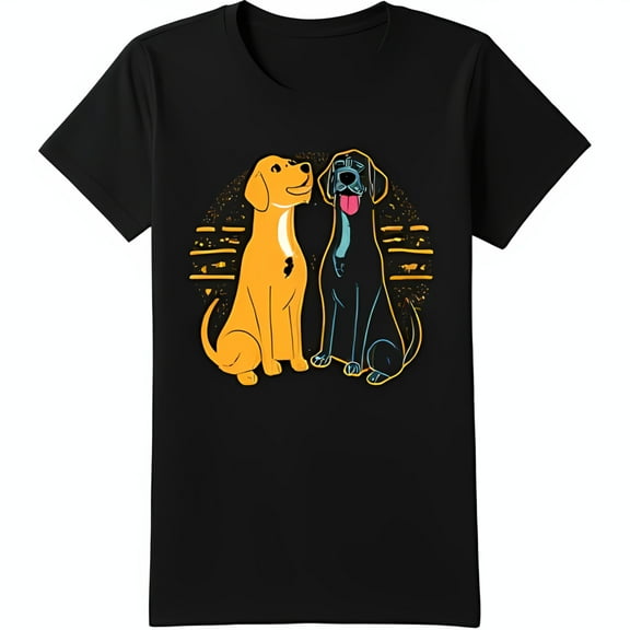 Charming Black T-Shirt with & Black Lab Graphic Pet Lover