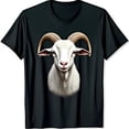 thumbnail image 1 of Charming Black T-Shirt with Cute White Goat Graphic & Brown Horns for Casual Wear, 1 of 5