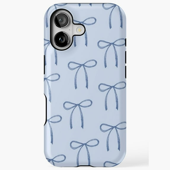 Charming Blue Bows and Ribbons Elegant Design Case for iPhone 17 16 15 ...