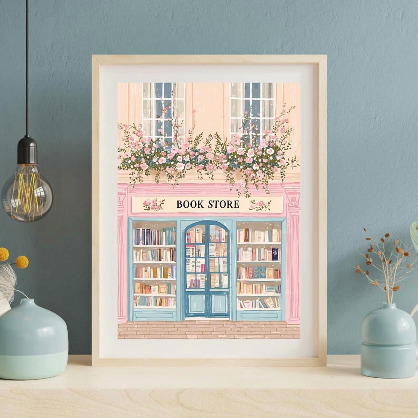 Charming Bookstore Wall Art | Vintage-Inspired Printable | Floral ...