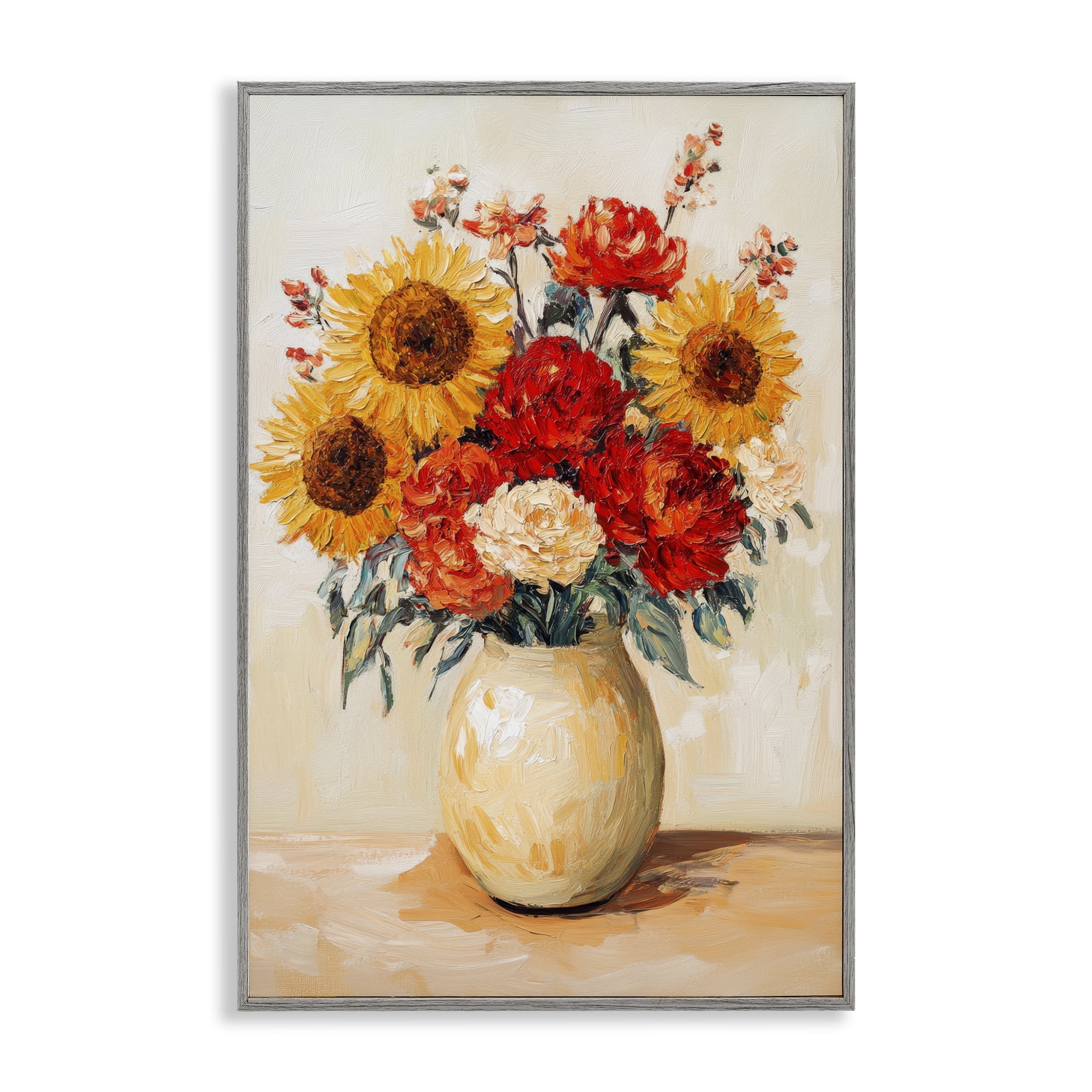 Charming Bouquet of Fall Gray Framed Giclee Art, design by Petal Prints Design