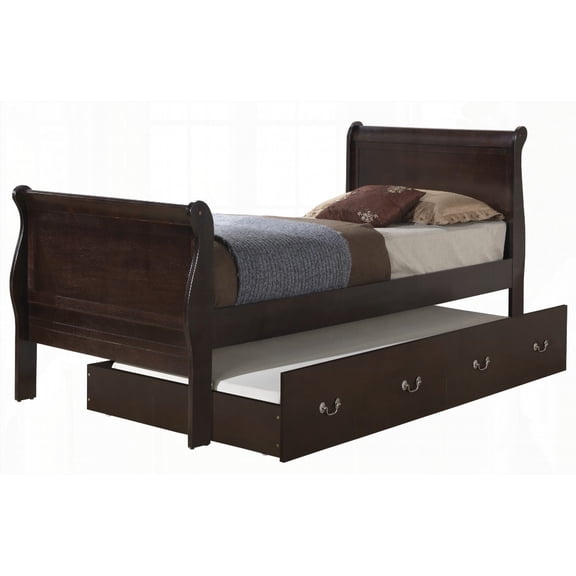 Charming Cappuccino Storage Twin Bed with 44"H x 41"W x 87"D Dimensions for Optimal Space