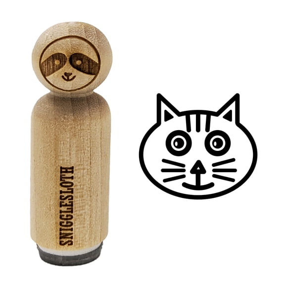 Charming Cat Face Rubber Stamp for Scrapbooking Crafting Stamping - Mini 1/2 Inch