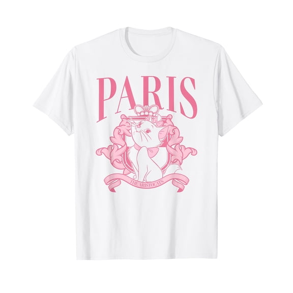 Charming Cat Paris Demure Pink Portrait T-Shirt for Stylish Everyday Wear
