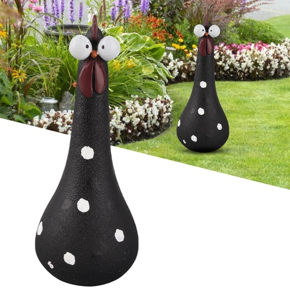Charming Chicken Garden Ornament, Durable Resin Outdoor Statue, Vibrant Colors Detailed Design