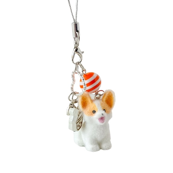 Charming Corgi Keychain Flocking Surfaces Key Ring Multiple Color Options Lightweight Resin Accessory For Fashion Enthusiasts