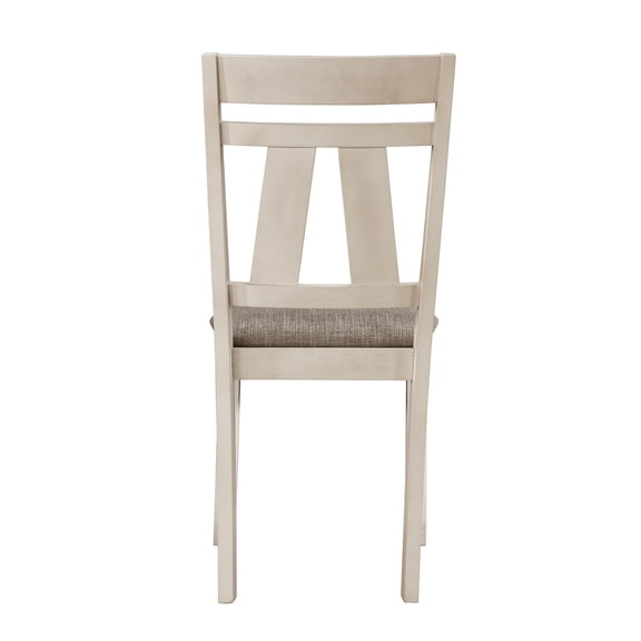 Charming Cottage Style Dining Chairs Set of 2, Transitional Upholstered Seat with Cushion, Chalk Gray Wood Furniture for Dining Room, 22.4"W x 19"D x 39"H