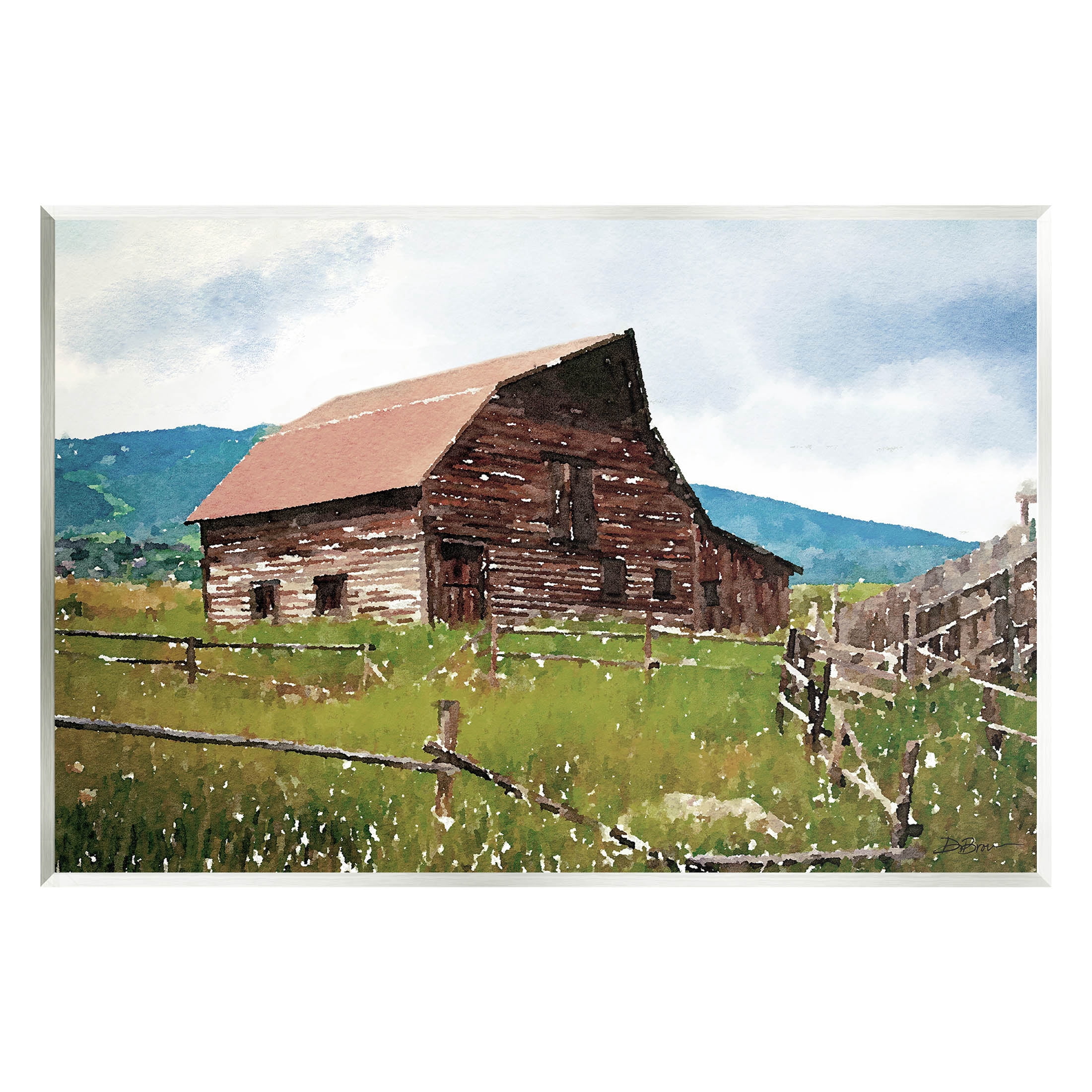 Charming Country Cabin Scenery Landscape Painting Unframed Art Print Wall Art