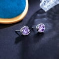 thumbnail image 1 of Charming Cubic Zirconia Round 8mm Stud Crown Earrings Cute Small CZ Jewelry Gift, 1 of 9