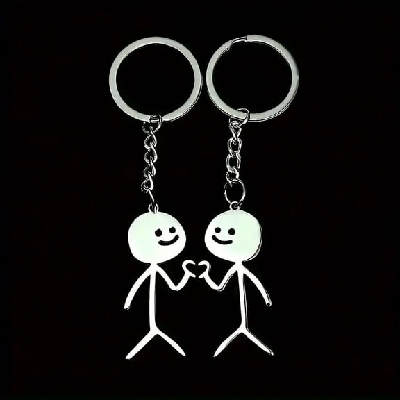 Charming Cute Couple With Heart Shape Stainless Steel Keychain Suitable For Wedding Bachelorette Party Christmas