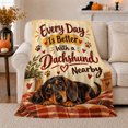 thumbnail image 1 of Charming Dachshund, Festive Pet Portrait Pattern, Warm Flannel Blanket for Living Room and Reading Nook with Detailed Artwork, Dog Lovers Christmas Gift, Pet Lover Home Decor, 1 of 9