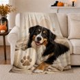 thumbnail image 1 of Charming Dog Portrait Gold Hearts, Cozy Pet Portrait Pattern, Warm Flannel Blanket for Cabin and Lodge with Detailed Artwork, Dog Lovers Friendship Gift, Pet Lover Home Decor, 1 of 9