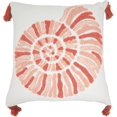 thumbnail image 1 of Charming Embroidered Seashell Down Filled Pillow, 1 of 5