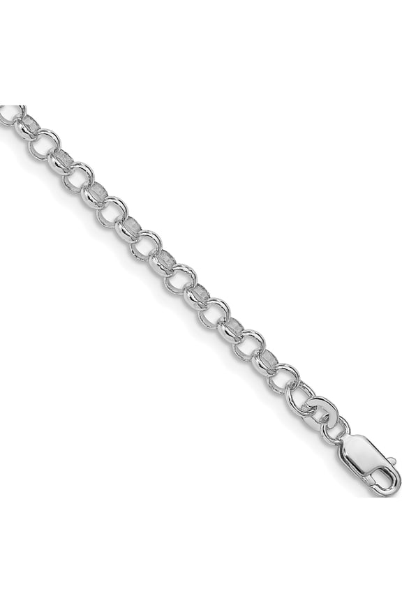 Charming Enchanting Flawless Sterling Silver Rhodium-plated 4mm Rolo Chain Delicate Bold Trendy