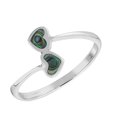 thumbnail image 1 of Charming Entwined Twin Hearts Abalone Shell Sterling Silver Band Ring for Female Anniversary Size-8, 1 of 5
