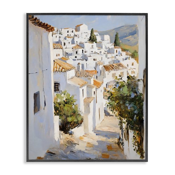 Stupell Industries Charming European Town Black Framed Giclee Art, design by Franklyn Gregory