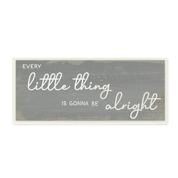 Charming Every Little Thing Phrase Distressed Grey 17 in x 7 in Framed Painting Art Prints, by Stupell Home Décor