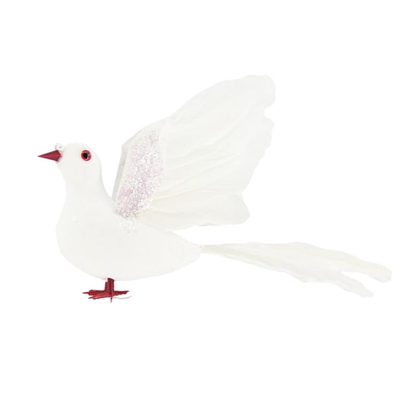 Charming Feather and Foam White Dove Figurine Pond Water Supply home Decor DIY Accessory - B, as described B