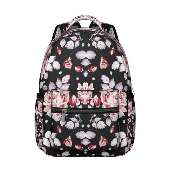 Charming Flowers and Sunflower Themed Backpack for Women & Girls - Spacious School Backpack with 15" Laptop Pocket - Durable Waterproof College Bag with Comfortable Straps