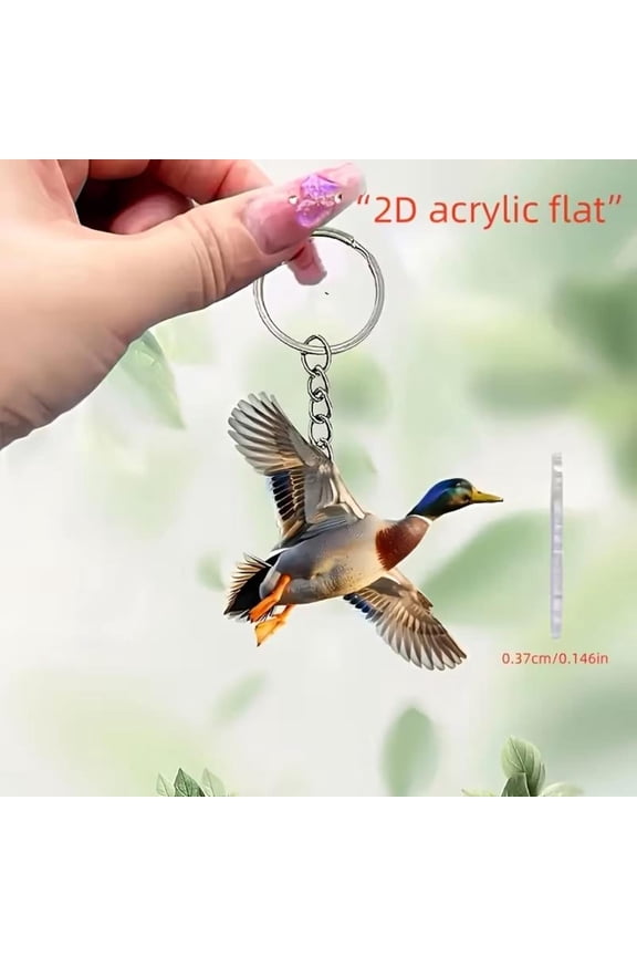Charming Flying Duck Acrylic Keychain - Ideal for Christmas Tree Decoration, Party Gifts & Favors