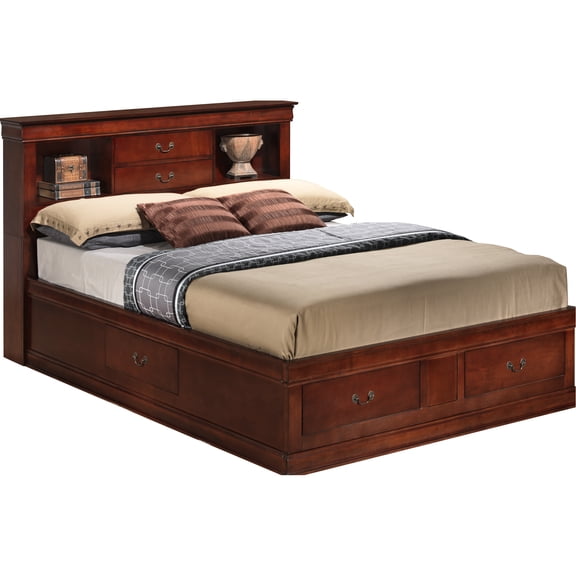 Charming Full Bed With Rich Cherry Finish - 44"h X 61"w 84"d For Comfortable Sleep Traditional Design Stylish Home Decor Cherry Size X A Bedroom And Functional