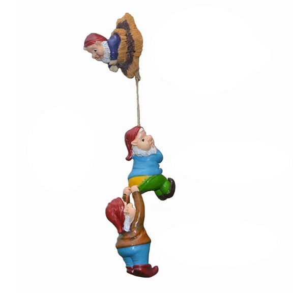 Charming Garden Gnome Climbing Wall Decor Whimsical Hanging Ornament for Indoor and Outdoor Spaces, 3-Piece Set