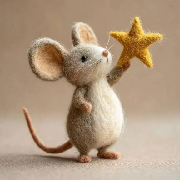 Charming Handmade Star Cute Animal Figurine, Soft Christmas Tree Ornament for Kids Room, Nursery, or Festive Home Décor 1#