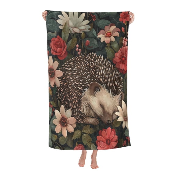Charming Hedgehog Bath Towel Soft and Highly Absorbent for Adults