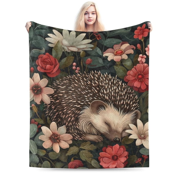 Charming Hedgehog Blanket - Ultra Soft, Cozy, Lightweight, Warm & Fuzzy Flannel 50x40