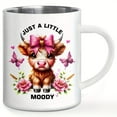 Charming Highland Cow Mug JUST A LITTLE MOODY Stainless Steel Cup ...