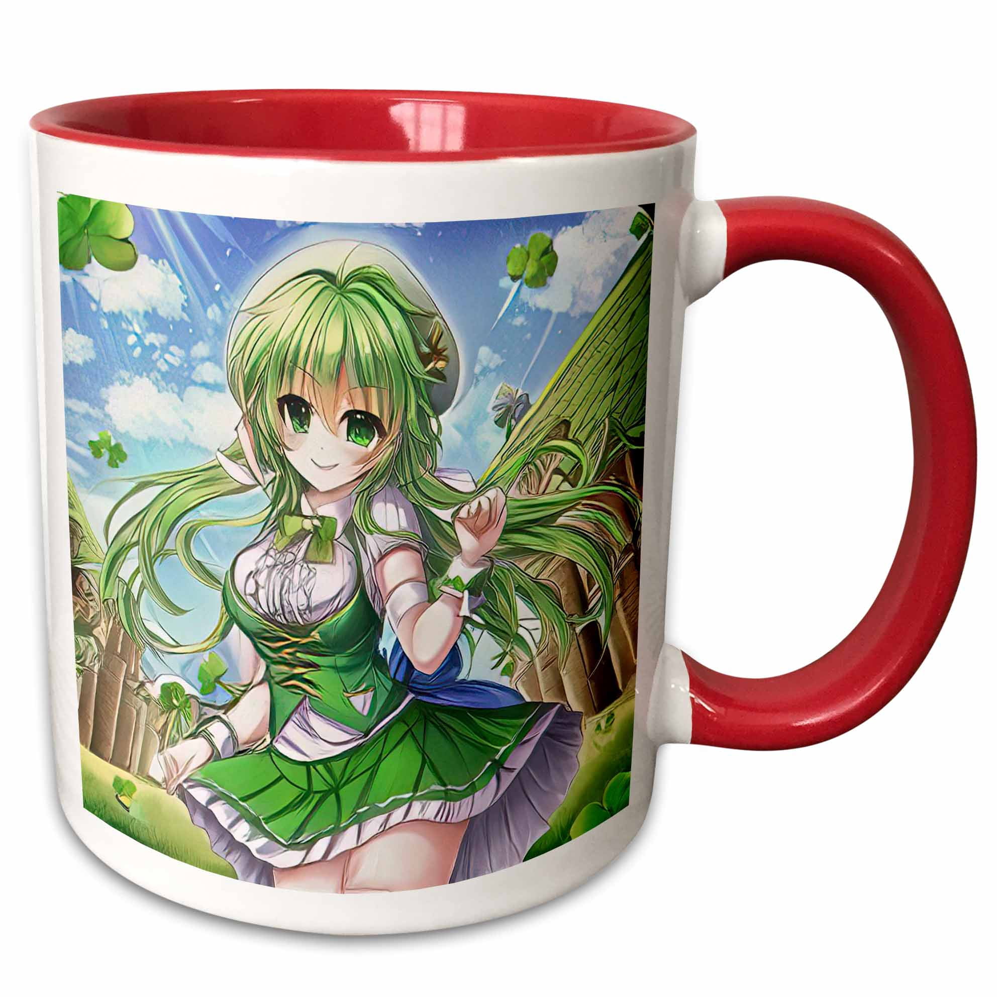 3drose, Charming Irish Elf Girl, Four Leaf Clover. Good Luck for You ...