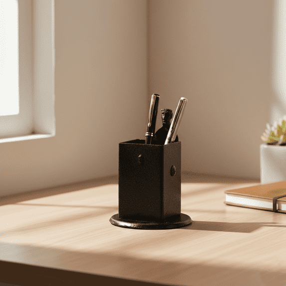 Tribal Men Pen Holder - Round Base