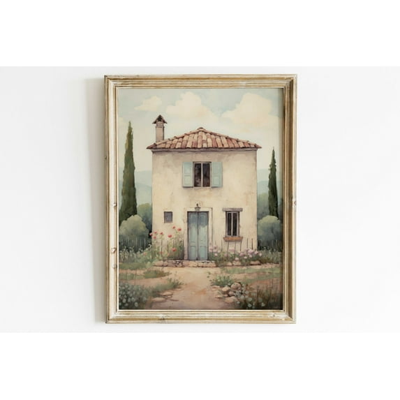 Charming Italian Stone House Print, Mediterranean Wall Art, Rustic Old Cottage Art, French Or Italian Countryside, Country Art Wall Art, Modern Wall Decor, 12x18 UNFRAMED