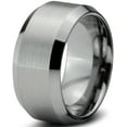 thumbnail image 1 of Charming Jewelers Tungsten Wedding Band Ring 10mm for Men Women Comfort Fit Beveled Edges Brushed Lifetime Guarantee Size 13, 1 of 5