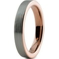 thumbnail image 1 of Charming Jewelers Tungsten Wedding Band Ring 4mm for Men Women Comfort Fit 18K Rose Gold Plated Plated Pipe Cut Flat Brushed Polished Lifetime Guarantee Size 4.5, 1 of 5