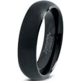 thumbnail image 1 of Charming Jewelers Tungsten Wedding Band Ring 4mm for Men Women Comfort Fit Black Domed Brushed Lifetime Guarantee Size 7.5, 1 of 4