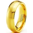 thumbnail image 1 of Charming Jewelers Tungsten Wedding Band Ring 6mm for Men Women Comfort Fit 18K Yellow Gold Plated Dome Round Brushed Polished Lifetime Guarantee Size 4, 1 of 5