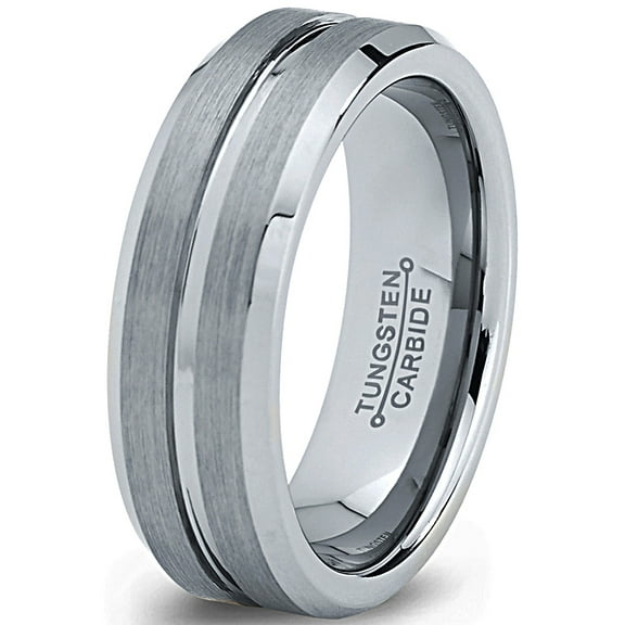 Charming Jewelers Tungsten Wedding Band Ring 6mm for Men Women Comfort Fit Beveled Edge Polished Lifetime Guarantee Size 4