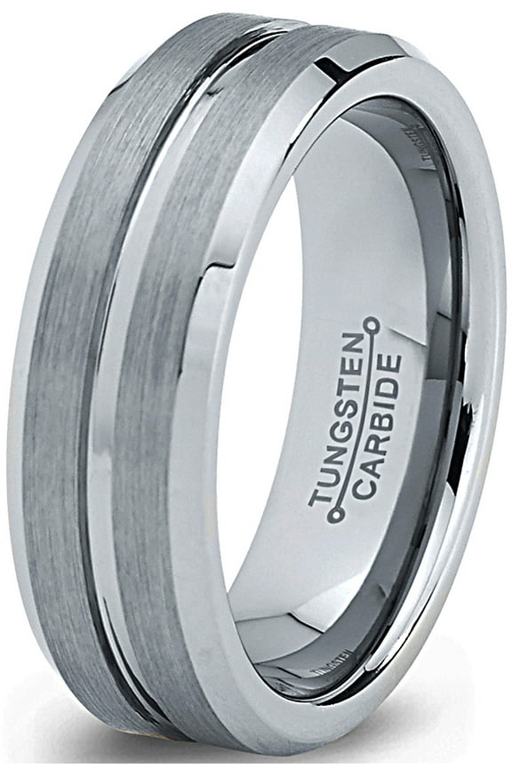 Tungsten Wedding Band Ring 6mm for Men Women Comfort Fit Beveled Edge Polished Lifetime Guarantee Size 4