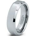 thumbnail image 1 of Charming Jewelers Tungsten Wedding Band Ring 6mm for Men Women Comfort Fit Beveled Edge Polished Lifetime Guarantee Size 6, 1 of 5