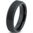 thumbnail image 1 of Charming Jewelers Tungsten Wedding Band Ring 6mm for Men Women Comfort Fit Black Beveled Edge Brushed Lifetime Guarantee Size 11, 1 of 6
