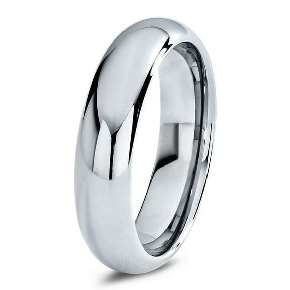 Charming Jewelers Tungsten Wedding Band Ring 6mm for Men Women Comfort Fit Domed Round Polished Lifetime Guarantee Size 13