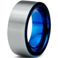 thumbnail image 1 of Charming Jewelers Tungsten Wedding Band Ring 8mm for Men Women Comfort Fit Blue Pipe Cut Brushed Lifetime Guarantee Size 5, 1 of 5
