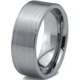 thumbnail image 1 of Charming Jewelers Tungsten Wedding Band Ring 8mm for Men Women Comfort Fit Pipe Cut Brushed Polished Lifetime Guarantee Size 7, 1 of 5