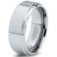 thumbnail image 1 of Charming Jewelers Tungsten Wedding Band Ring 8mm for Men Women Comfort Fit Step Beveled Edge Polished Lifetime Guarantee Size 7, 1 of 5