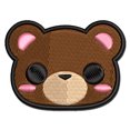 thumbnail image 1 of Charming Kawaii Chibi Bear Face Blushing Cheeks Applique Multi-Color Embroidered Iron-On Patch - 2.0 Inch Mini, 1 of 5